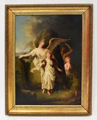 Lot 663 - UNATTRIBUTED; oil on panel, Classical scene...