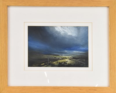 Lot 167 - JAMES NAUGHTON; acrylic, 'Moonlit Hill',...