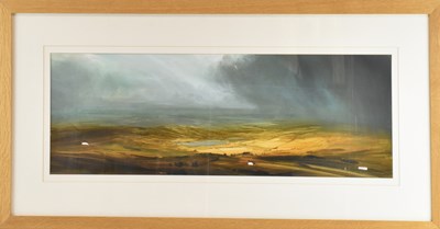 Lot 145 - JAMES NAUGHTON; acrylic, 'Heather Glow',...