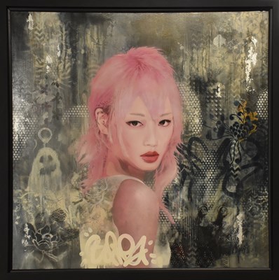 Lot 147 - TROIKA; oil on board, 'Pink Is The Way',...