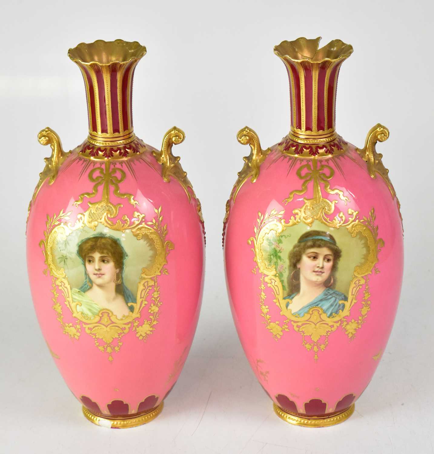 Lot 472 - ROYAL CROWN DERBY; a pair of 19th century...