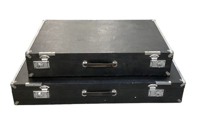 Lot 118 - Two vintage flat hard case car storage boxes,...