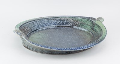 Lot 337 - JANE HAMLYN (born 1940); an oval salt glazed...