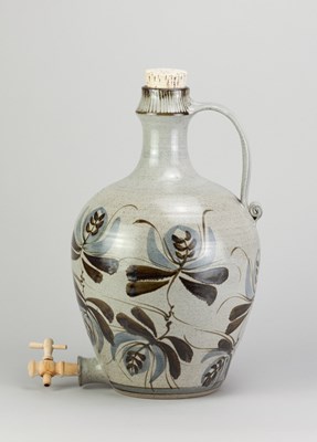 Lot 761 - TERRY GODBY; a large stoneware flagon covered...