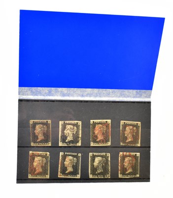 Lot 782 - GB ; eight QV used 1d blacks in mixed condition.