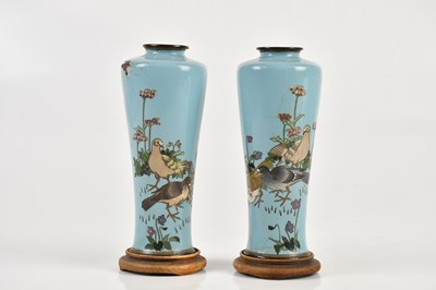 Lot 1138 - A pair of Japanese Meiji period cloisonné...