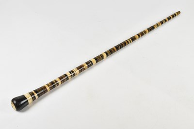 Lot 1226 - A Victorian horn and bone walking cane, made...