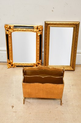 Lot 32 - Two decorative wall mirrors including a black...