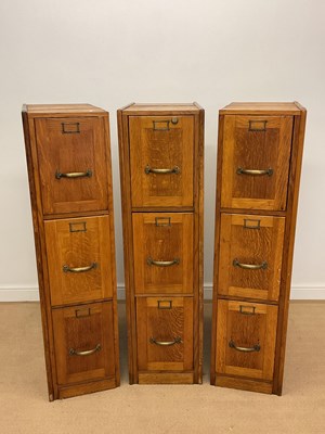 Lot 778 - Three early 20th century oak three drawer...