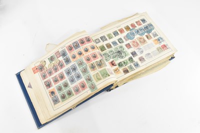 Lot 628 - WORLD STAMPS; in old time improved album to...