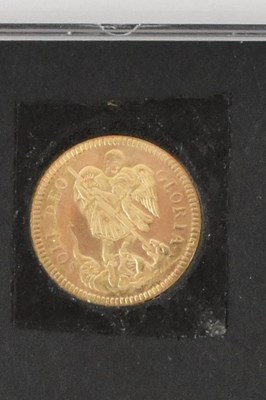 Lot 903 - A 9ct gold replica Queen Anne Touch Piece...