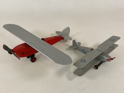 Lot 29 - Two scratch built wooden airplanes, comprising...