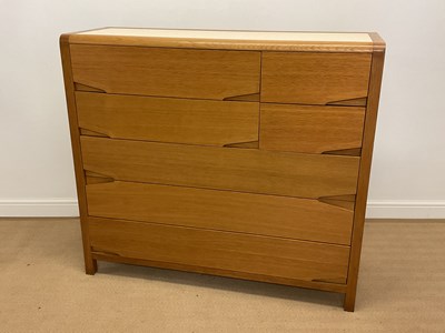 Lot 771 - A modern and contemporary light oak chest of...