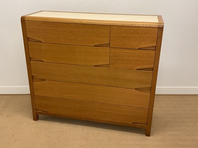 Lot 772 - A modern and contemporary light oak chest of...