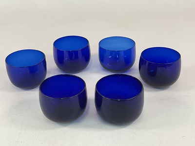 Lot 349 - A set of six 'Bristol Blue' 19th century...