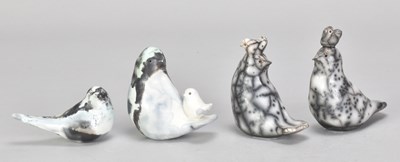 Lot 547 - NICHOLA HANMAN; a group of four naked raku...