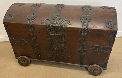 Lot 761 - A 19th century Indian teak and metal mounted...