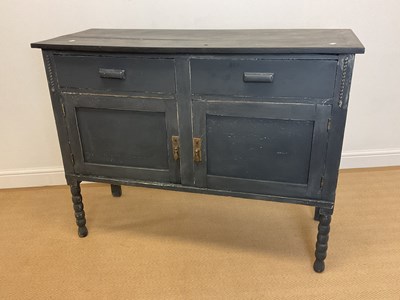 Lot 809 - A two drawer, two doors painted sideboard,...