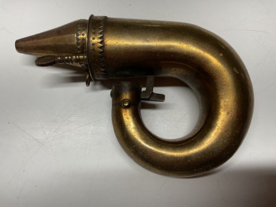 Lot 109 - A 19th century Eastern brass powder flask,...