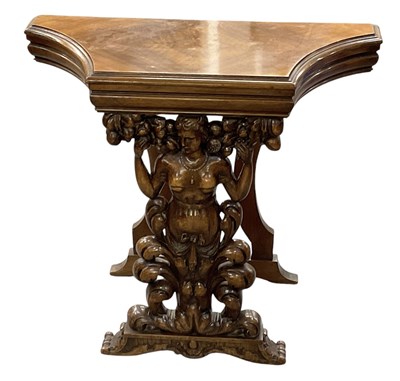 Lot 45 - A late 19th century carved walnut figural side...