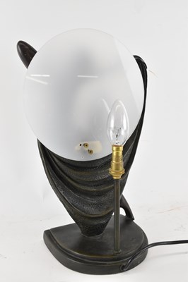 Lot 109 - An Art Deco style bronzed resin figural table...