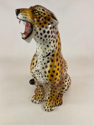 Lot 328 - A large ceramic Cheetah figure, height 79cm,...