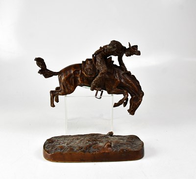 Lot 293 - AFTER FREDERIC REMMINGTON; a bronze sculpture,...