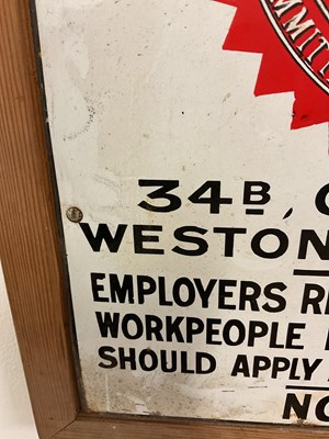 Lot 37 - An Enamel Board of Trade Labour Exchange sign,...