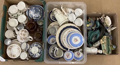 Lot 287 - Three boxes of ceramics, to include jasperware,...