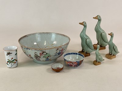 Lot 386 - A set of four graduated ducks, largest height...