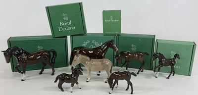 Lot 327 - ROYAL DOULTON & BESWICK; horse figures, five...