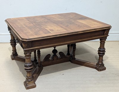 Lot 237 - An Edwardian oak and pine extending dining...