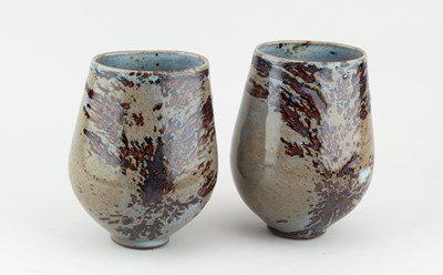 Lot 155 - ALEX SHIMWELL (born 1980); a pair of stoneware...