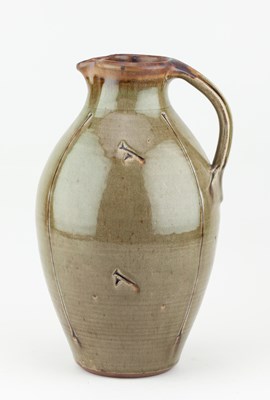 Lot 410 - JOHN JELFS (born 1946); a tall stoneware jug...