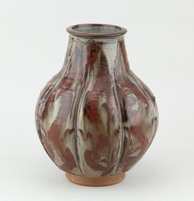 Lot 318 - HONORAH MAIDA FRENCH; a lobed stoneware vase...