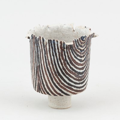 Lot 287 - DEREK DAVIS (1926-2008); a stoneware footed...