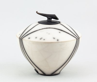 Lot 670 - TIM ANDREWS (born 1960); a raku jar and cover...