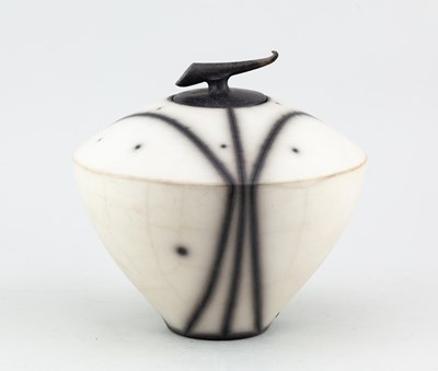 Lot 670 - TIM ANDREWS (born 1960); a raku jar and cover...