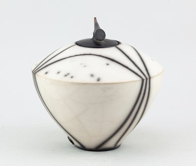 Lot 670 - TIM ANDREWS (born 1960); a raku jar and cover...