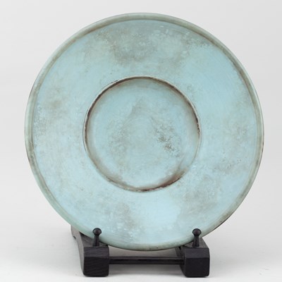 Lot 669 - TIM ANDREWS (born 1960); a raku dish covered...