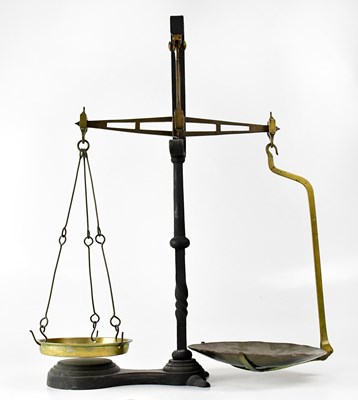 Lot 375 - A set of Victorian balance scales and weights,...