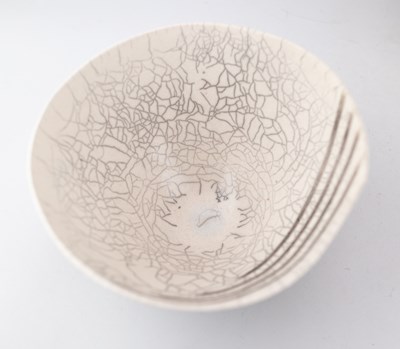 Lot 656 - STEVE MATTISON (born 1954); a tall raku vessel...