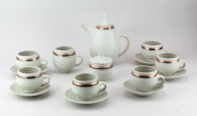 Lot 308 - GLYNN HUGO (born 1934); a stoneware coffee set...