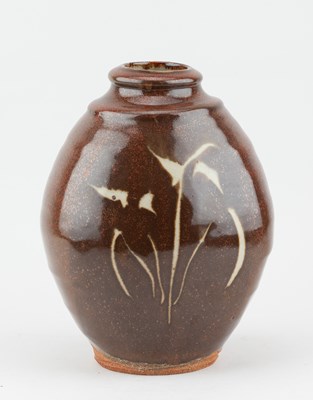 Lot 489 - MIKE DODD (born 1943); a flattened stoneware...