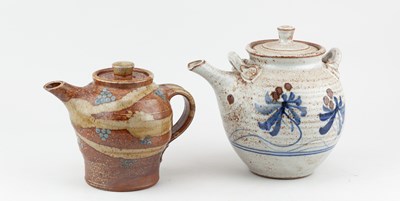 Lot 336 - JANE HAMLYN (born 1940); a salt glazed teapot,...