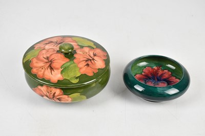 Lot 428 - MOORCROFT; a powder bowl cover in the 'Coral...