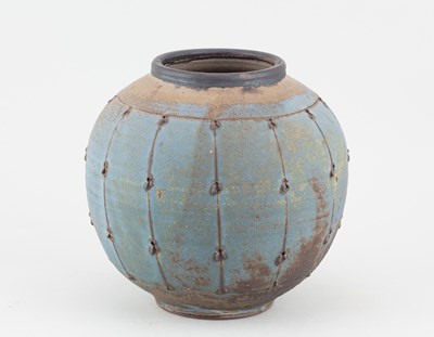 Lot 16 - CHRIS BRAMBLE; a globular stoneware jar...