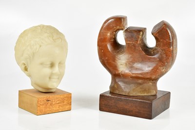 Lot 1401 - A mid century abstract marble sculpture on...