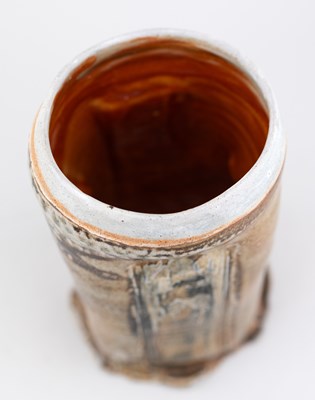 Lot 137 - SHEILA HERRING; a tall salt glazed jar and...