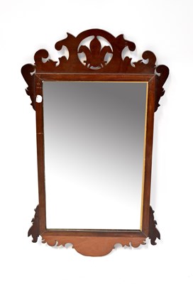 Lot 91 - A 19th century mahogany fretwork mirror with...